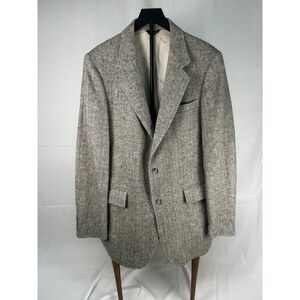 Vintage Le Tigre Mens Wool Herringbone Tweed Blazer Sport Coat -No Size Tag